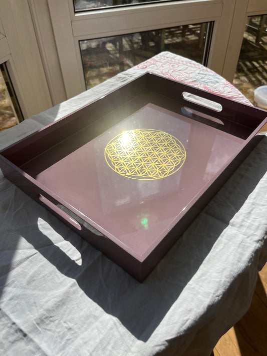 Tablett Laquer mauve