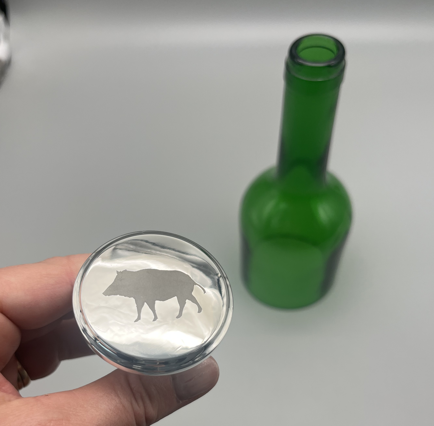 Korken, versilbert mit Wildmotiv, hochwertige Geschenkidee im edlen Design