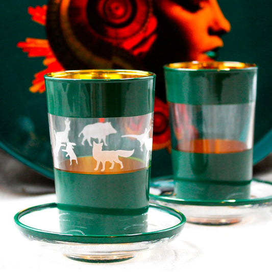 2 Tee & Espresso Gläser in grün