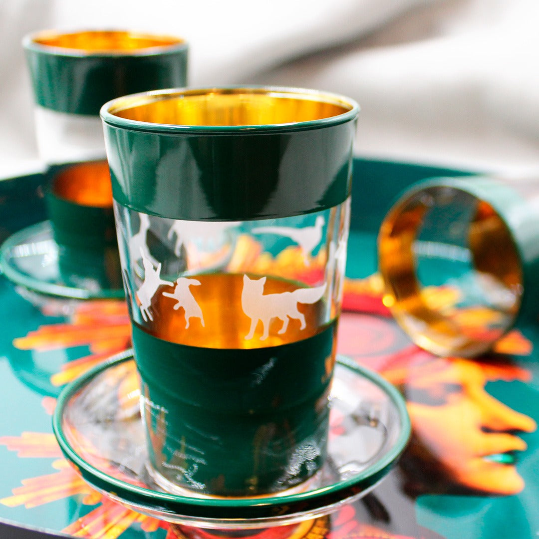 2 Tee & Espresso Gläser in grün - Wild / SALE