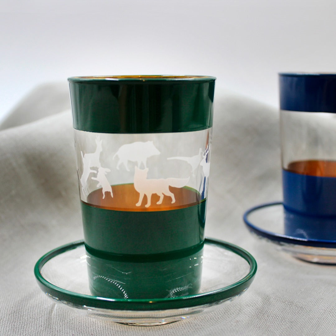 2 Tee & Espresso Gläser in grün - Wild / SALE