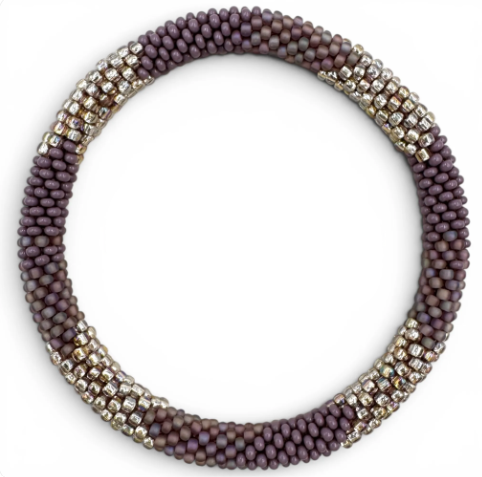 Perlarmband Gold-Aubergine