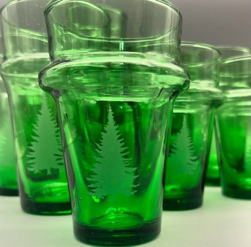 Teeglas "Tanne" grün | mundgeblasen | 150 ml | 260 ml