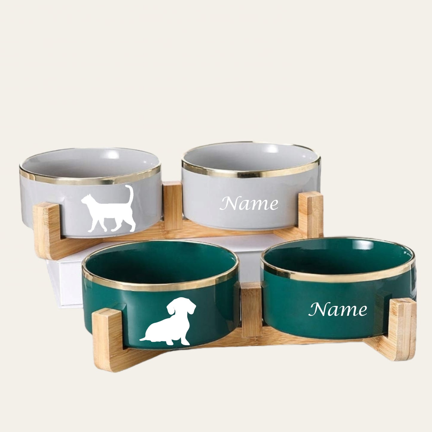 Futternapf | 2er Set in grau | ohne Gravur