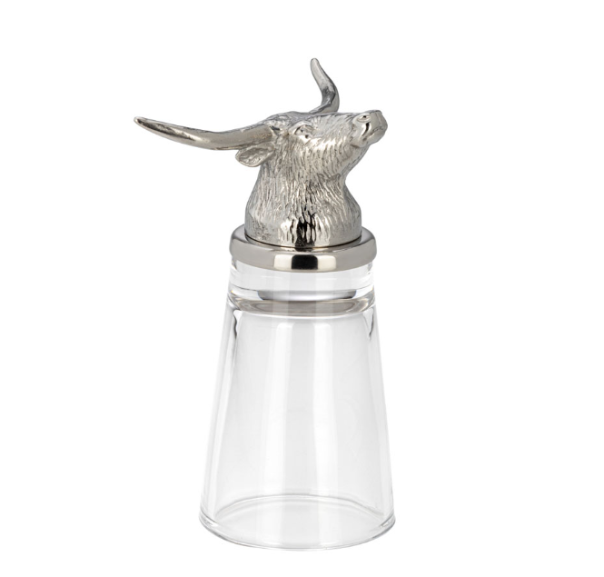 Schnapsglas "Jagd" mit Tierkopf