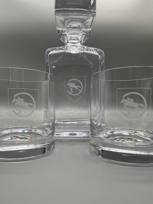 Whisky Kristall Karaffe mit 2 Whiskytumblern