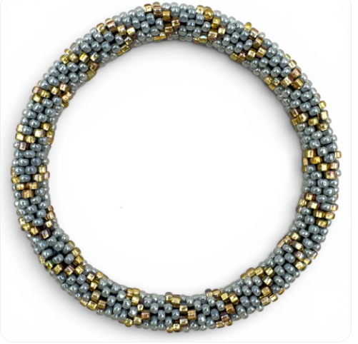 Perlarmband Gold-Grau