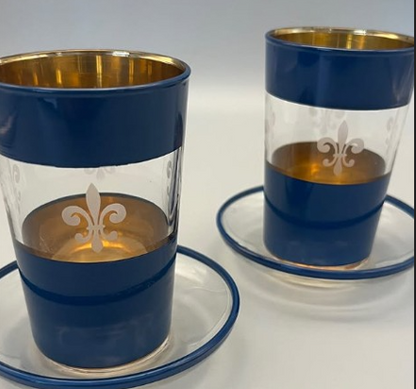 2er Set Espresso Gläser in blau (ohne Motiv)