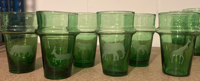 Teeglas grün | mundgeblasen | 150 ml |SALE