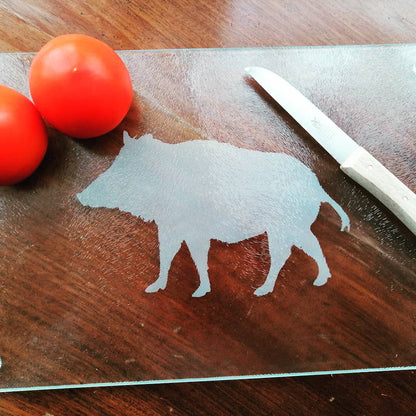 Schneidebrett aus Glas mit Wunschmotiv, individualisierbare Geschenkidee für die Küche