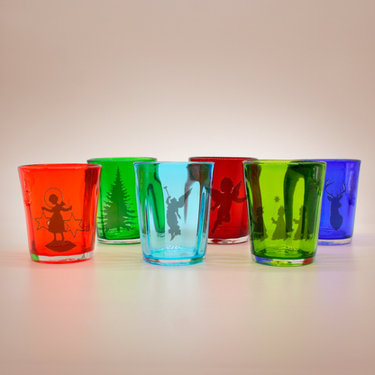 Wasserglas | Serie "Italy" | 6er Set |mit Weihnachtsmotiven